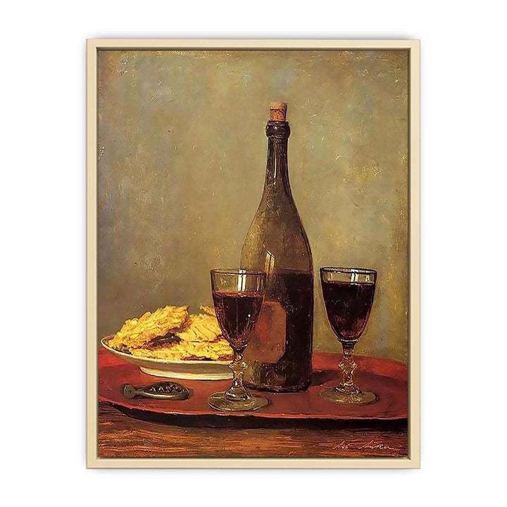 Still Life: Two Glass of Red Wine by Albert Anker