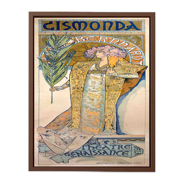 Poster for Victorien Sardou's Gismonda starring Sarah Bernhardt at the Théâtre de la Renaissance in Paris.