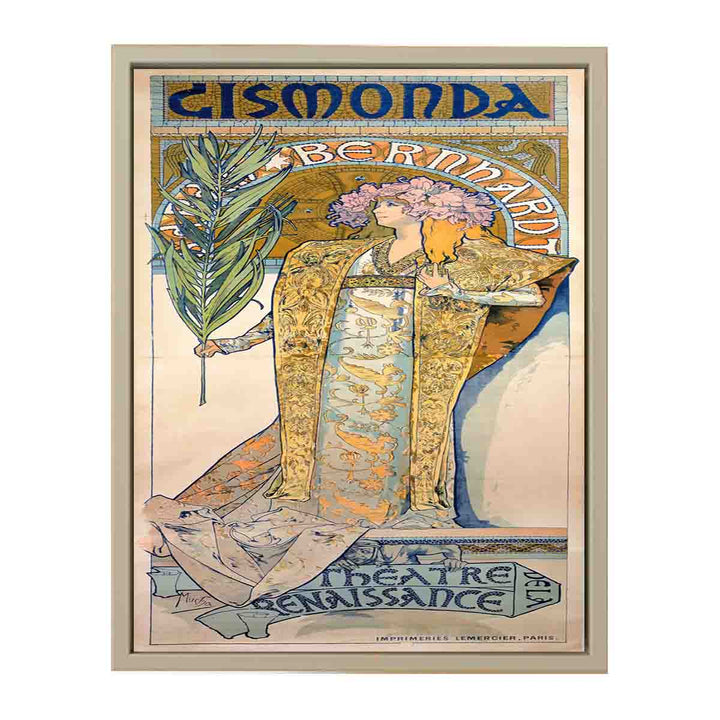 Poster for Victorien Sardou's Gismonda starring Sarah Bernhardt at the Théâtre de la Renaissance in Paris.