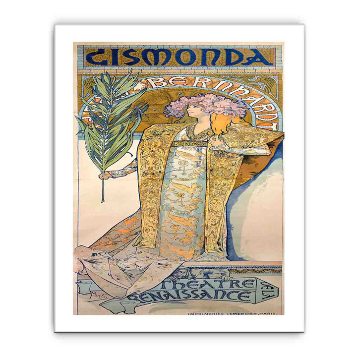 Poster for Victorien Sardou's Gismonda starring Sarah Bernhardt at the Théâtre de la Renaissance in Paris.