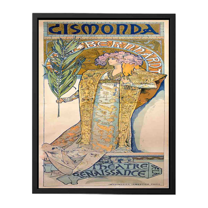 Poster for Victorien Sardou's Gismonda starring Sarah Bernhardt at the Théâtre de la Renaissance in Paris.