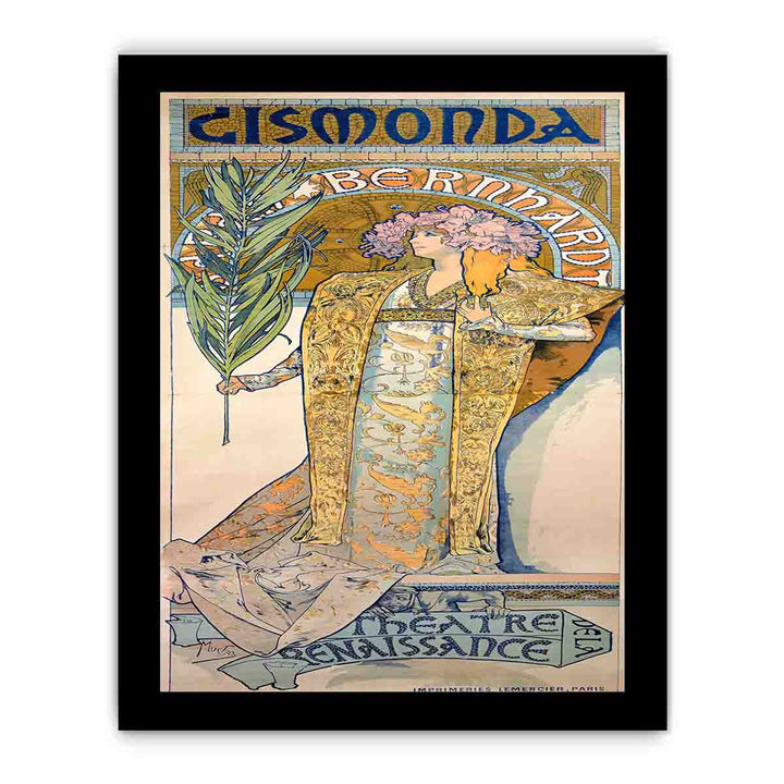 Poster for Victorien Sardou's Gismonda starring Sarah Bernhardt at the Théâtre de la Renaissance in Paris.