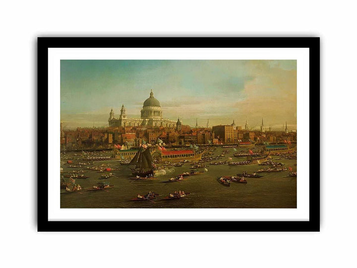 The River Thames with St. Paul's Cathedral on Lord Mayor's Day, detail of St. Paul's Cathedral, c.1747-48