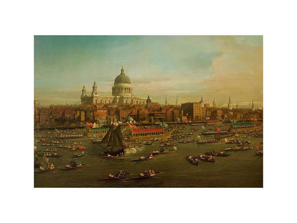 The River Thames with St. Paul's Cathedral on Lord Mayor's Day, detail of St. Paul's Cathedral, c.1747-48