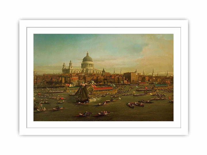 The River Thames with St. Paul's Cathedral on Lord Mayor's Day, detail of St. Paul's Cathedral, c.1747-48