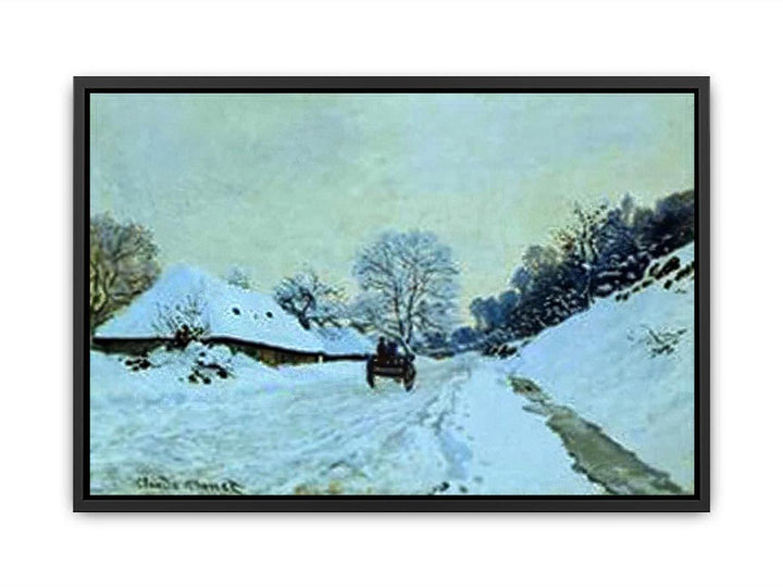 A Cart On The Snow Covered Road With Saint Simeon Farm
