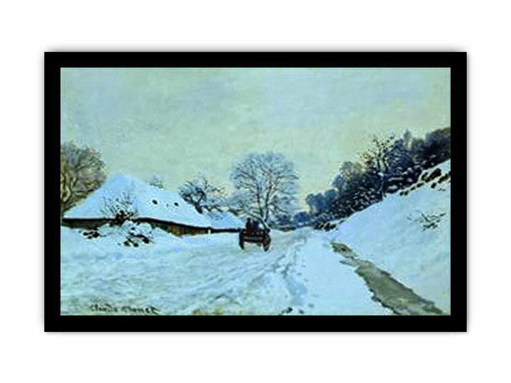 A Cart On The Snow Covered Road With Saint Simeon Farm