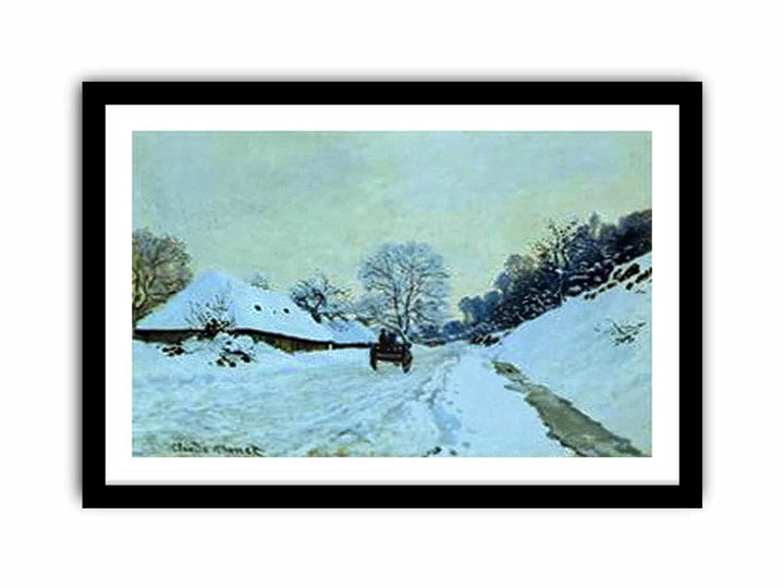 A Cart On The Snow Covered Road With Saint Simeon Farm