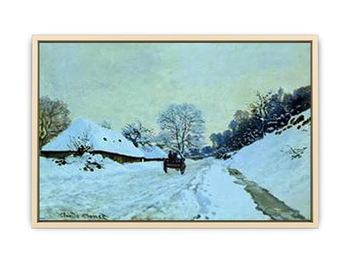A Cart On The Snow Covered Road With Saint Simeon Farm
