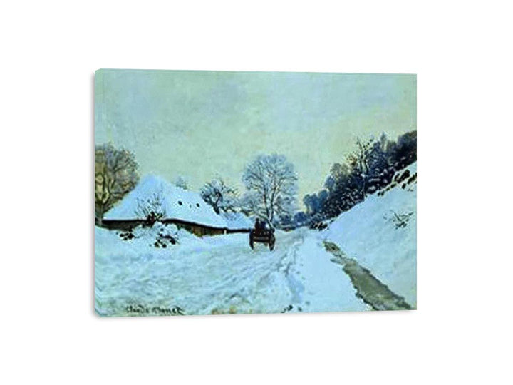 A Cart On The Snow Covered Road With Saint Simeon Farm