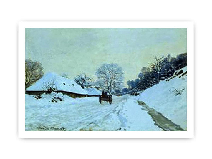 A Cart On The Snow Covered Road With Saint Simeon Farm
