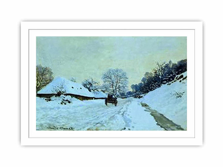 A Cart On The Snow Covered Road With Saint Simeon Farm