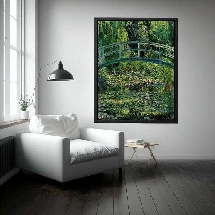Bridge Over Rose  Water Lily Pond