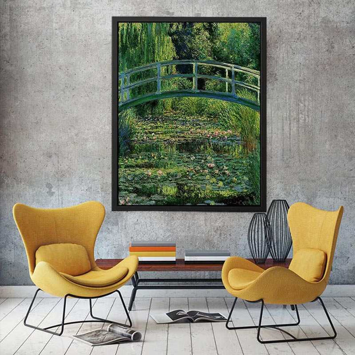 Bridge Over Rose  Water Lily Pond