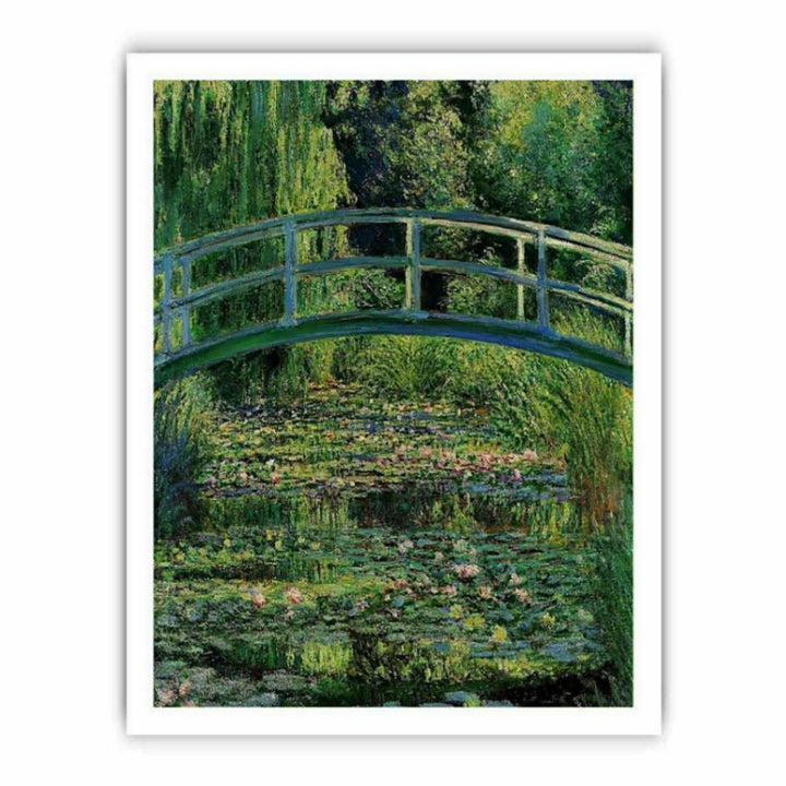 Bridge Over Rose  Water Lily Pond