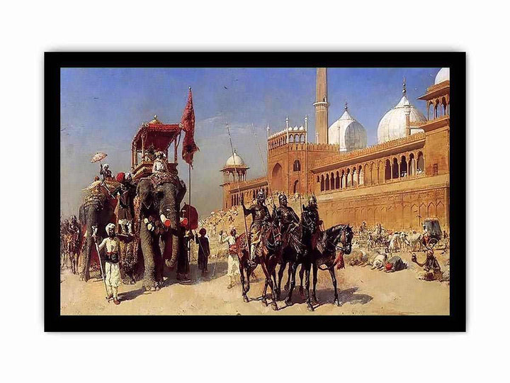 Great Mogul And His Court Returning From The Great Mosque At Delhi India