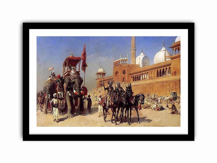 Great Mogul And His Court Returning From The Great Mosque At Delhi India