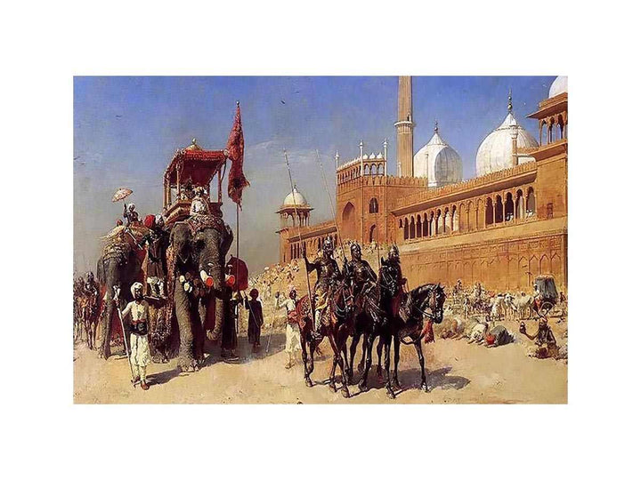 Great Mogul And His Court Returning From The Great Mosque At Delhi India