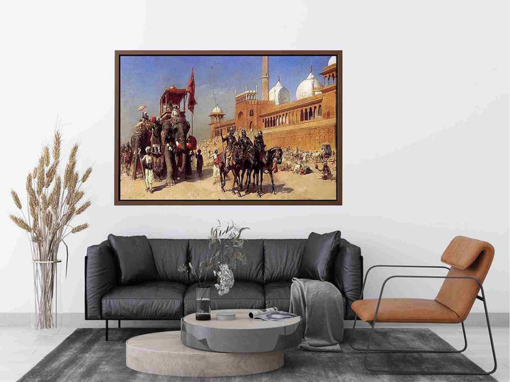 Great Mogul And His Court Returning From The Great Mosque At Delhi India
