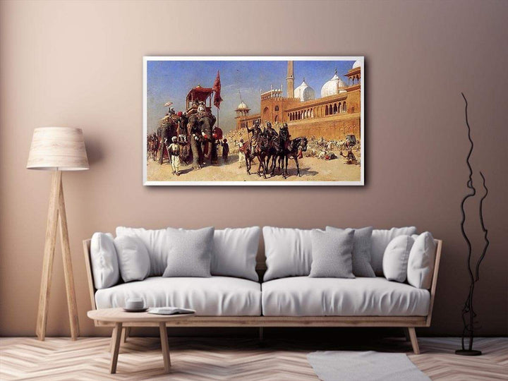 Great Mogul And His Court Returning From The Great Mosque At Delhi India