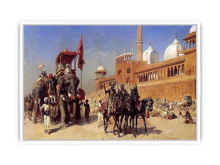Great Mogul And His Court Returning From The Great Mosque At Delhi India