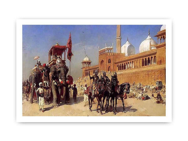 Great Mogul And His Court Returning From The Great Mosque At Delhi India