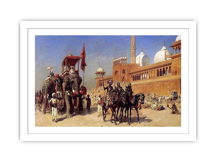 Great Mogul And His Court Returning From The Great Mosque At Delhi India