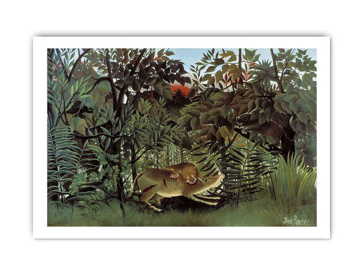 The Hungry Lion Throws Itself On The Antelope 1905