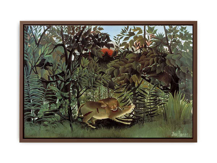 The Hungry Lion Throws Itself On The Antelope 1905