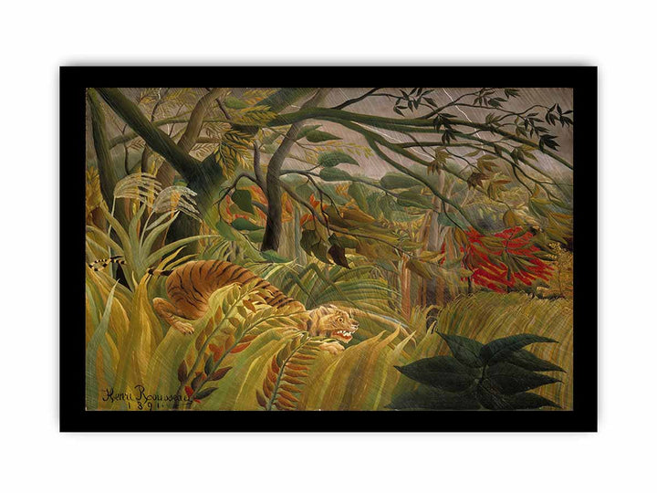 Tiger In A Tropical Storm Surprised