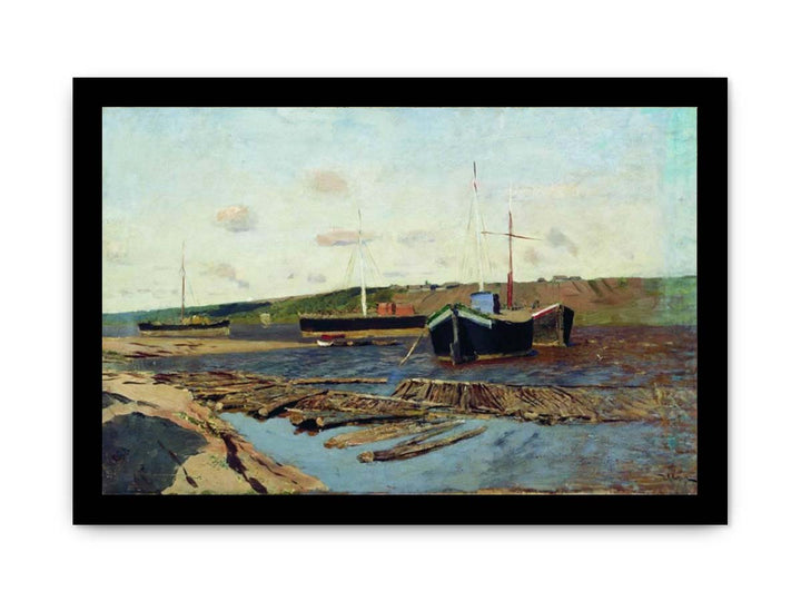 Volga. Barges.