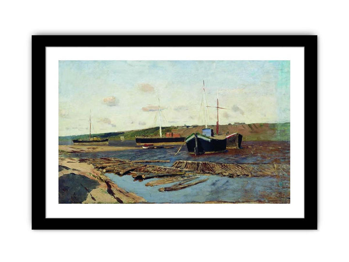 Volga. Barges.