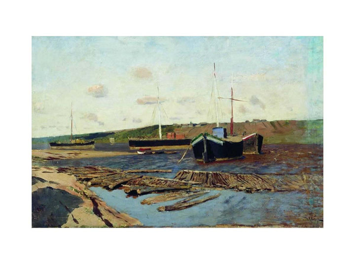 Volga. Barges.