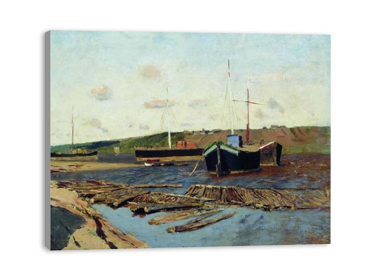 Volga. Barges.