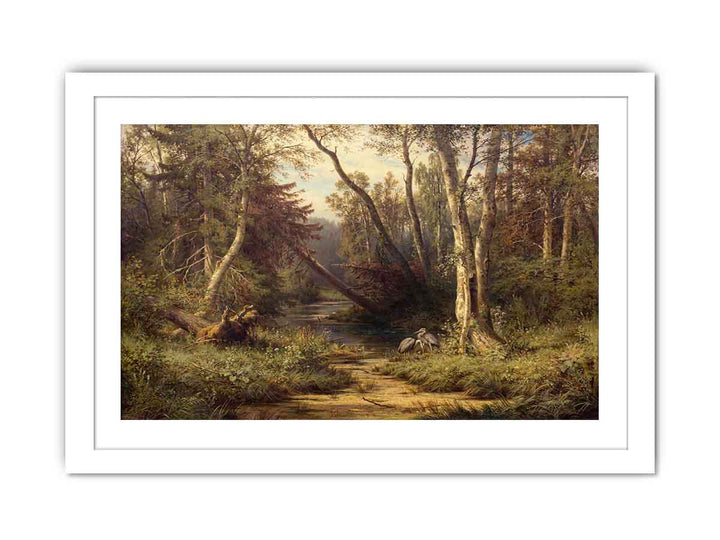 Forest Landscape with Herons