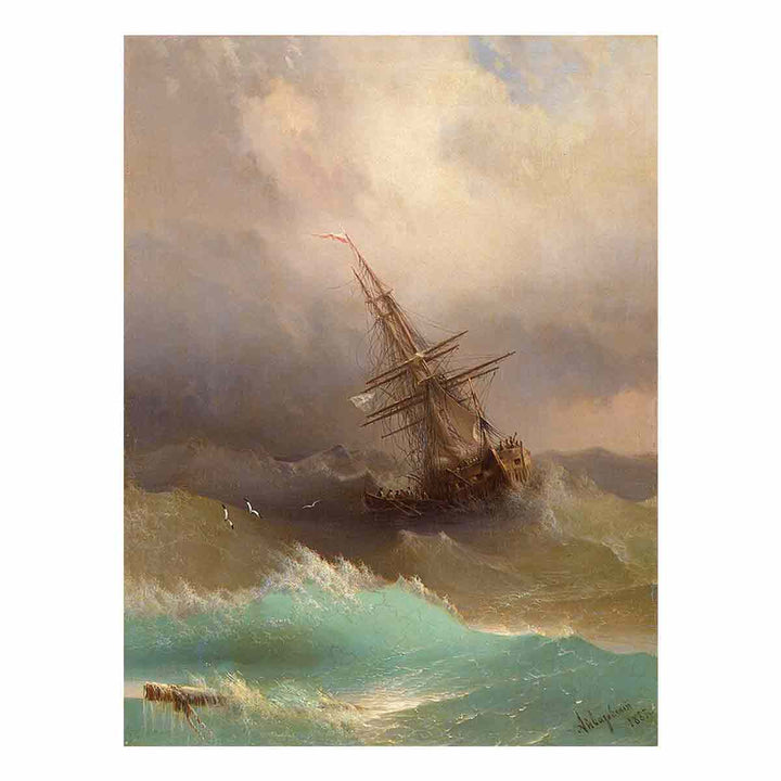 Ship in the Stormy Sea