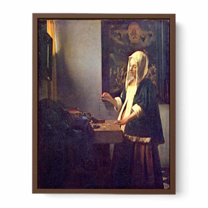 Woman Holding a Balance