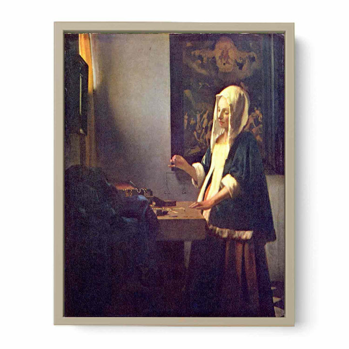 Woman Holding a Balance