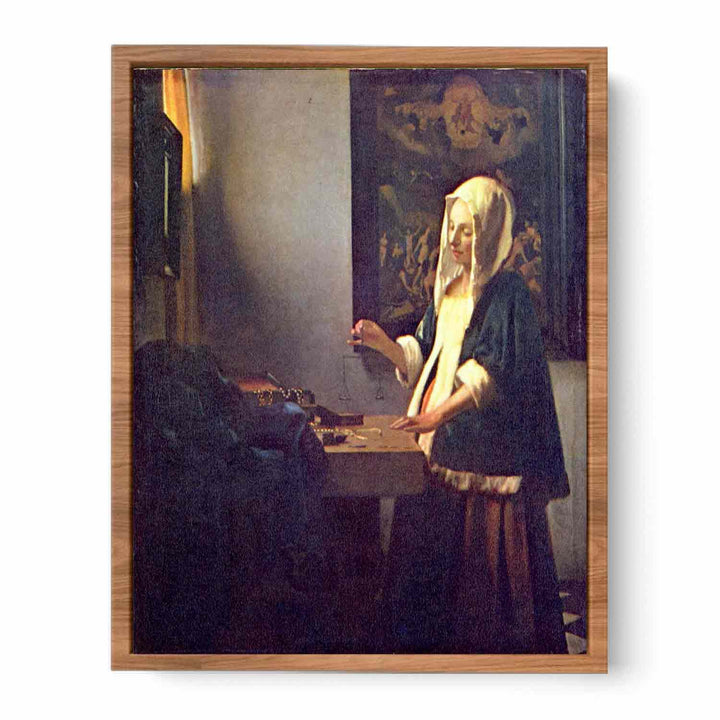 Woman Holding a Balance