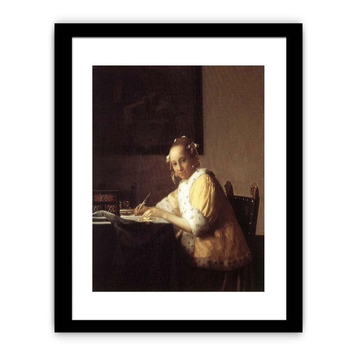 A lady writing