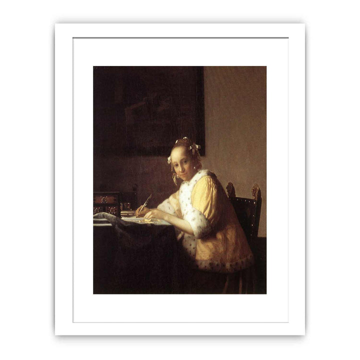 A lady writing
