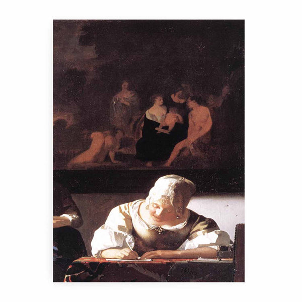 Lady Writing a Letter with Her Maid (detail)