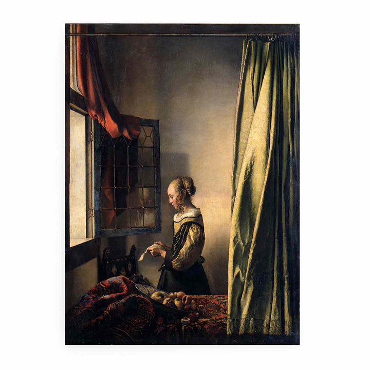 Girl Reading a Letter by an Open Window