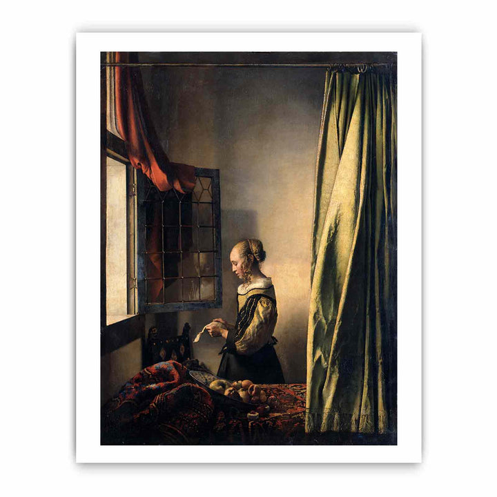 Girl Reading a Letter by an Open Window