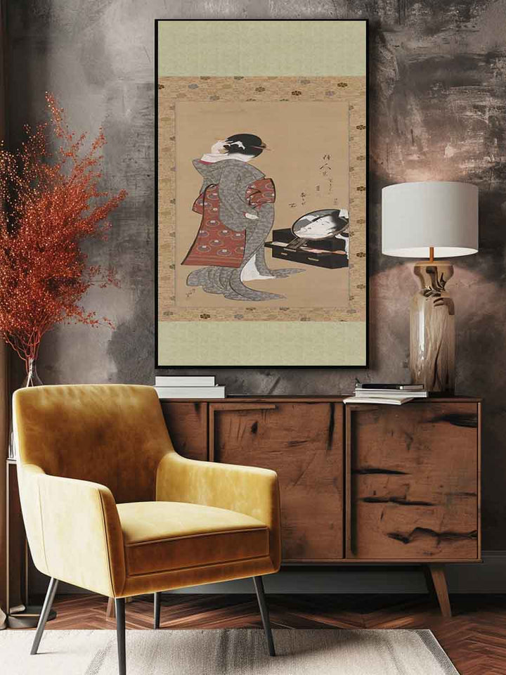 Woman Looking at Herself in a Mirror
