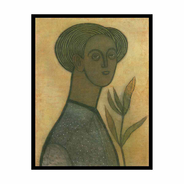 Self-portrait with lilies