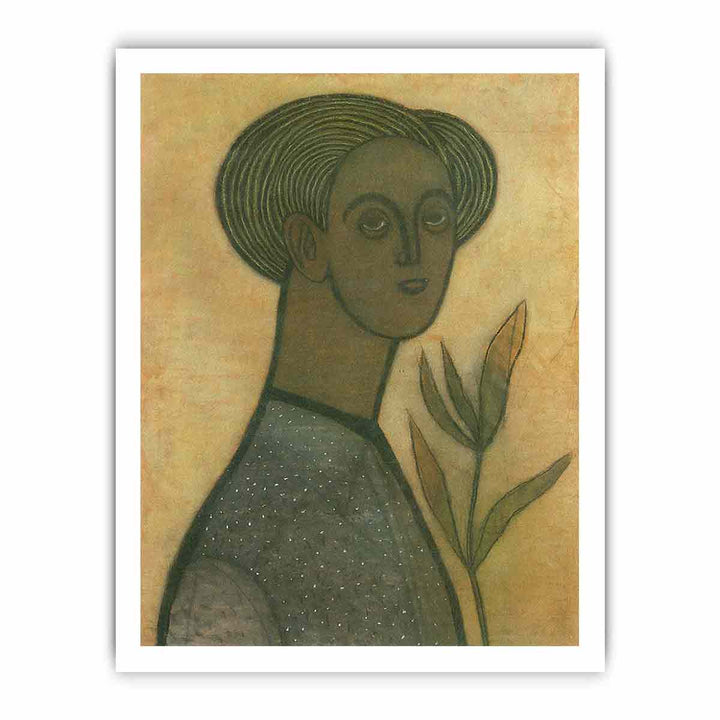 Self-portrait with lilies