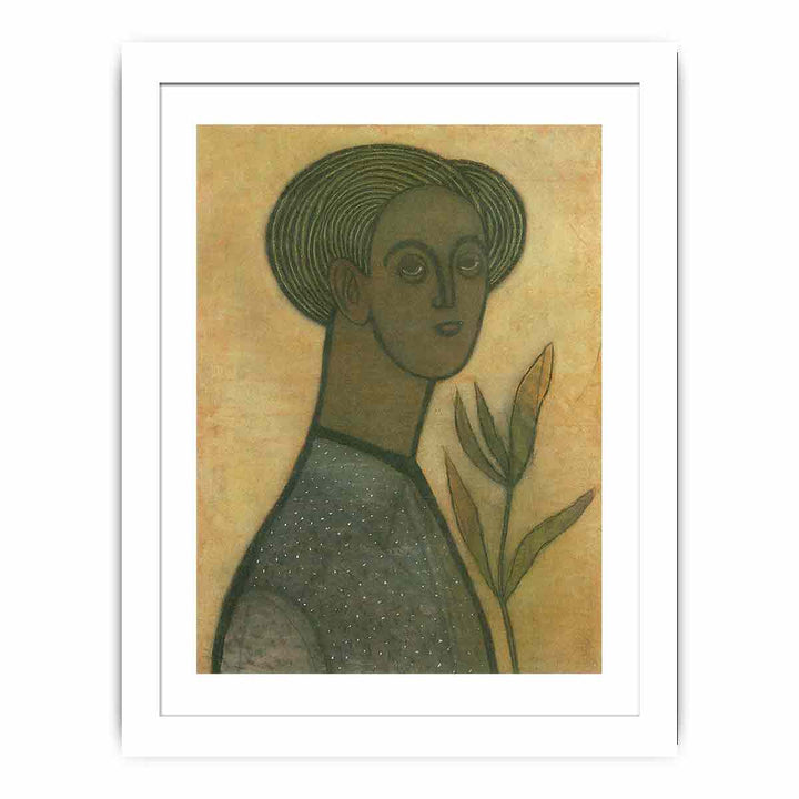 Self-portrait with lilies