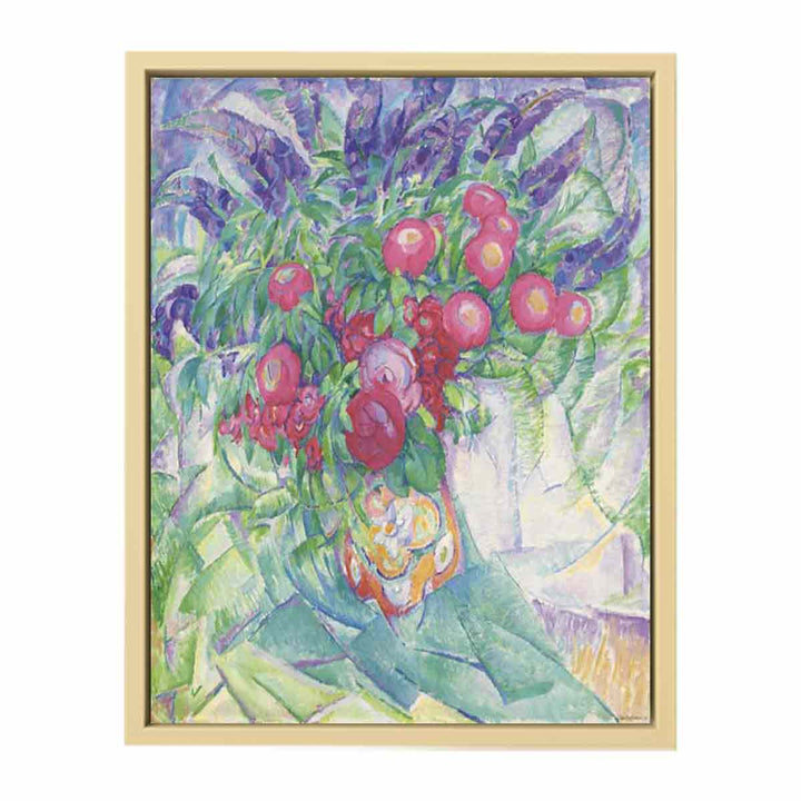 Still life with peonies anemones and lupins
