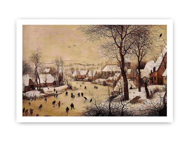 Winter Landscape with Skaters and Bird Trap 1565